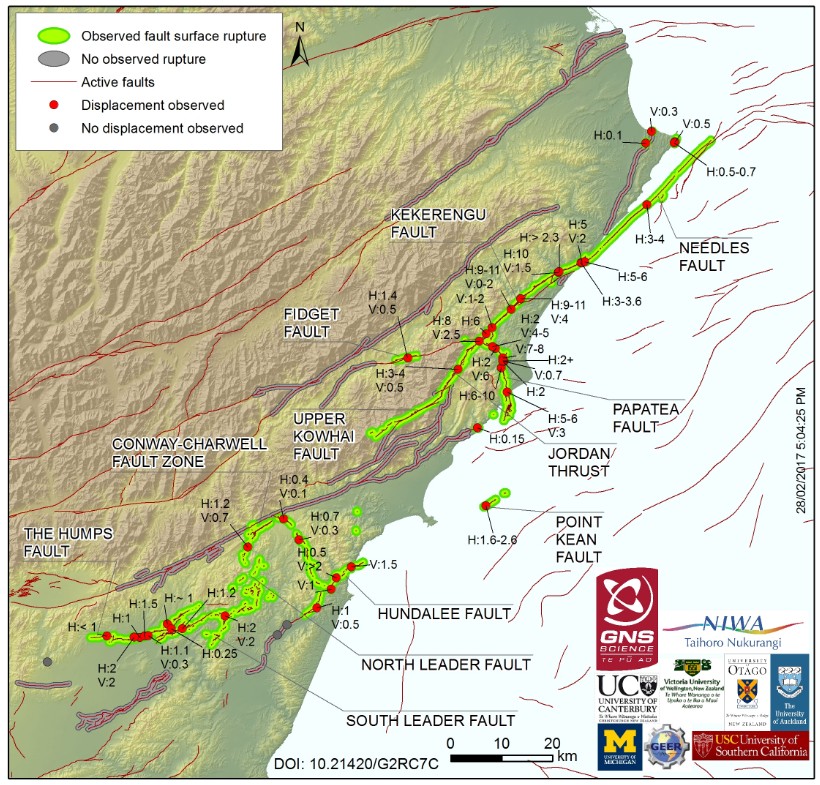 The latest fault rupture map now includes detailed offshore mapping