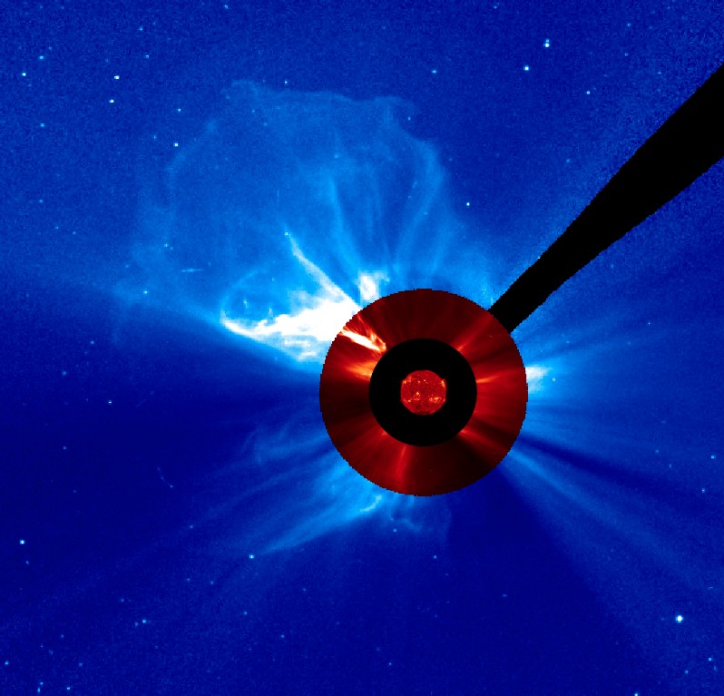 blue red nasa solar flare