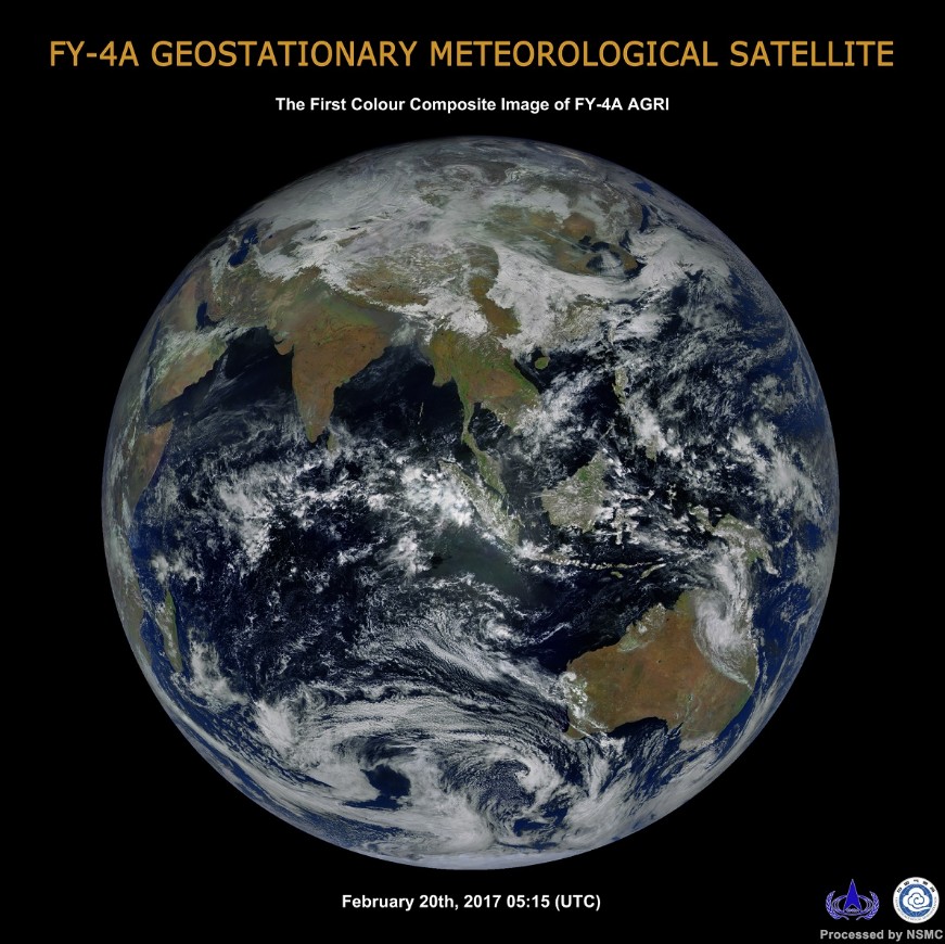First imagery released from FY-4A geostationary satellite