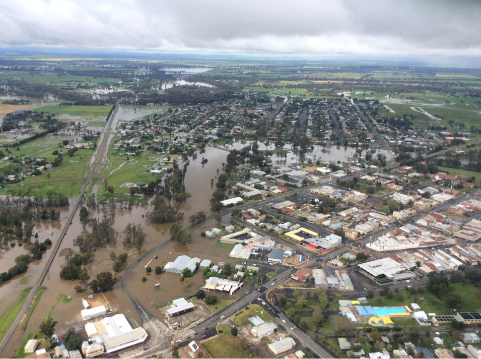 Flooding in Forbes, NSW, Australia on September 25, 2016