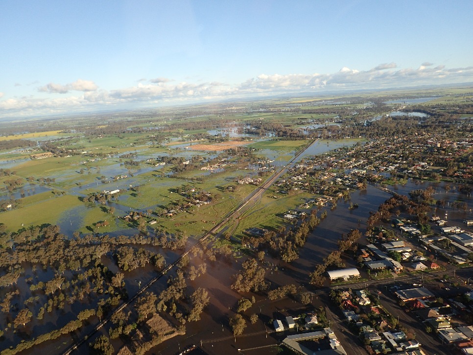 Flooding in Forbes, New South Wales, Australia on September 25, 2016