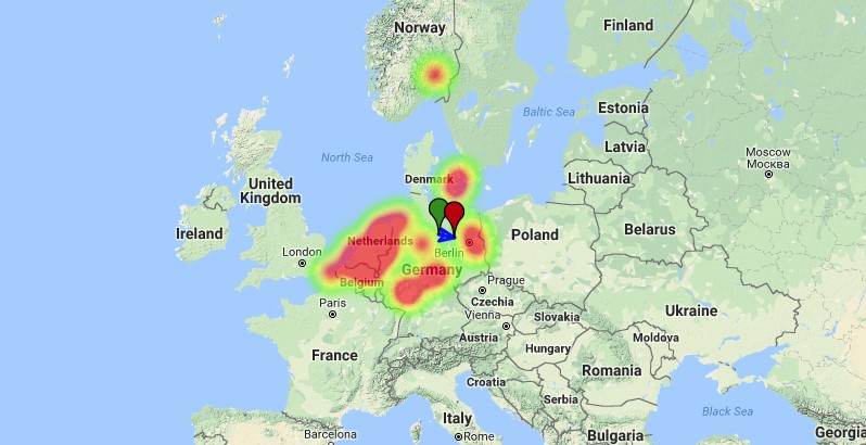 Germany fireball November 6, 2017 heatmap
