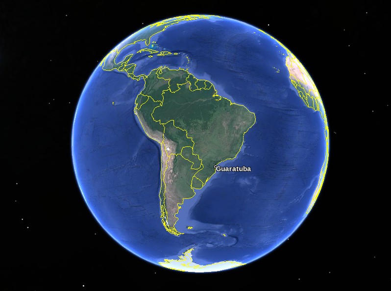 Guaratuba location on Google Earth
