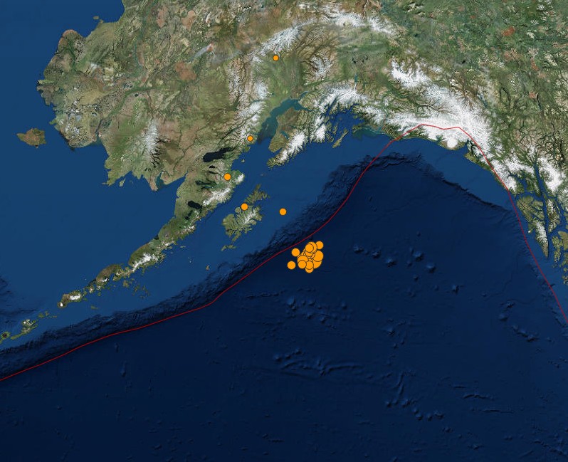 Gulf of Alaska earthquakes January 23, 2018