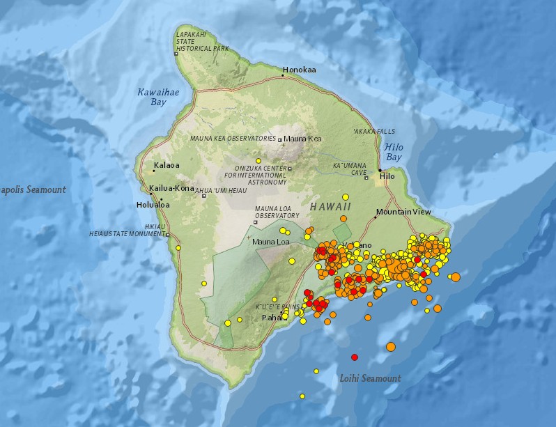 Earthquakes in Hawaii April 28 - May 5, 2018