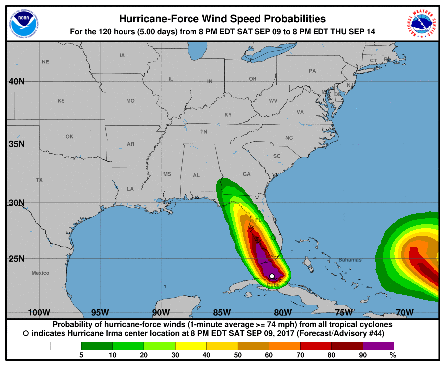 Hurricane-Force Wind Probabilities - Hurricane Irma
