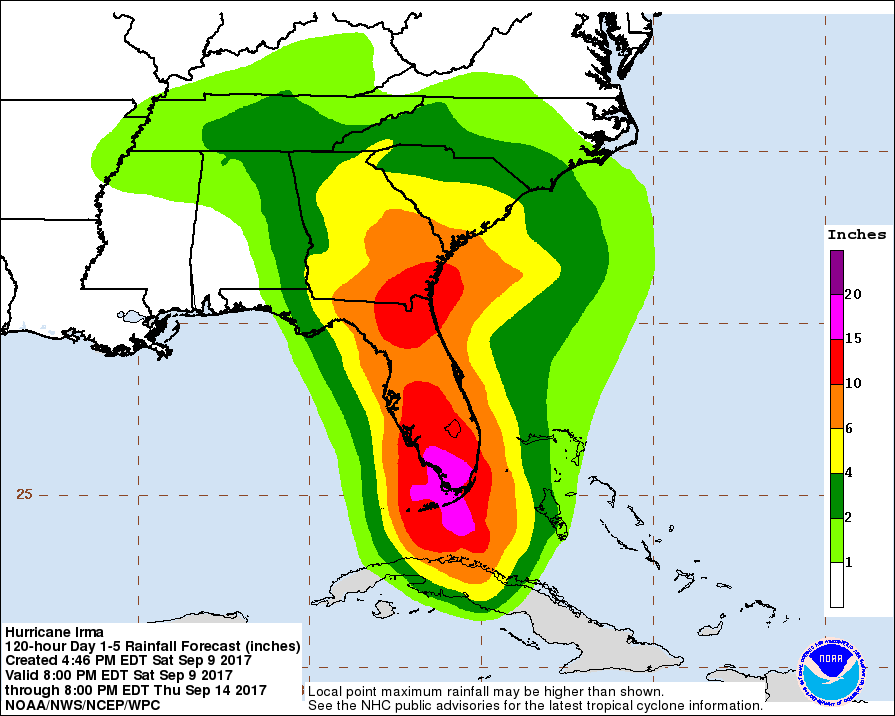 Hurricane Irma rainfall potential