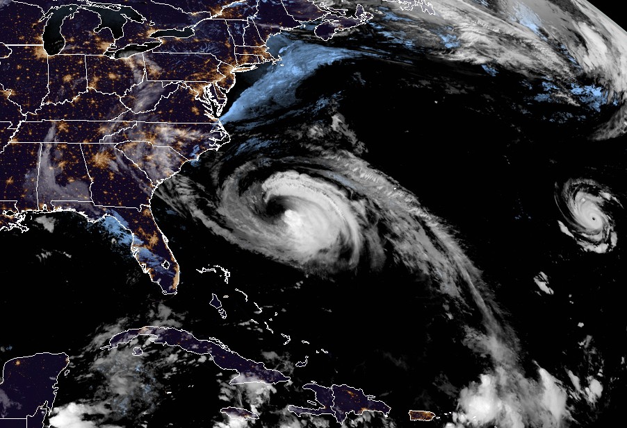 Hurricane Maria and Hurricane Lee at 08:30 UTC on September 25, 2017