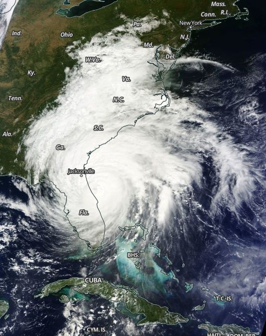 Hurricane Matthew near Florida, US on October 7, 2016