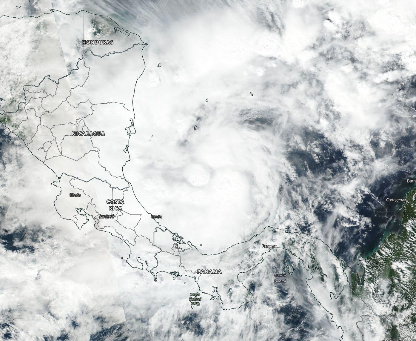 Hurricane Otto approaching Panama, Costa Rica, and Nicaragua, November 23, 2016