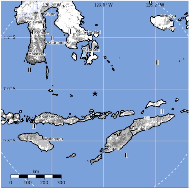 Indonesia earthquake October 24, 2017 - Population exposure