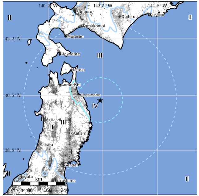 Japan earthquake September 26, 2017 Estimated population exposure