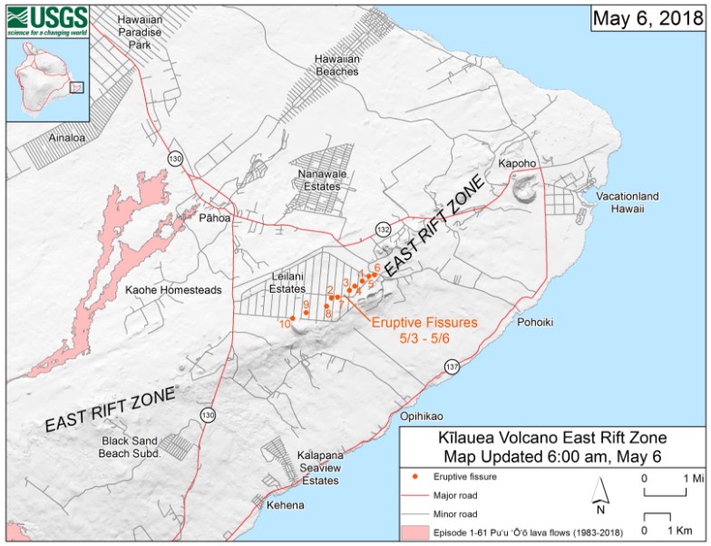 Lava flow map May 6, 2018