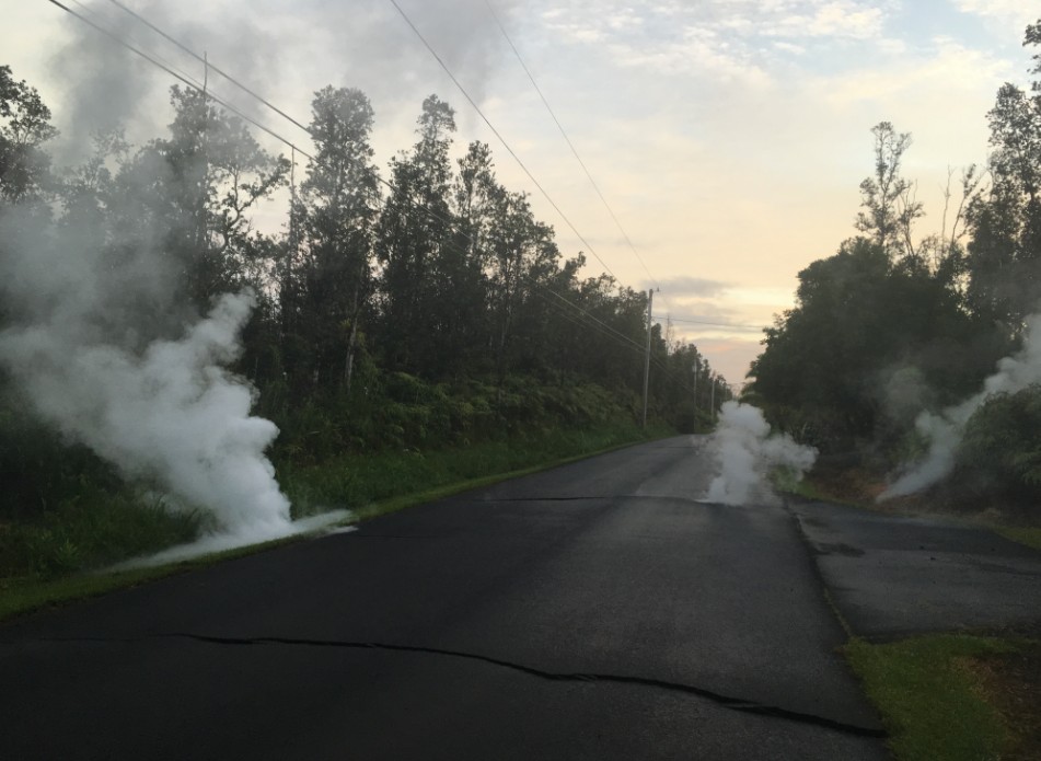 Eruption at Kilauea volcano's lower East Rift Zone on May 4, 2018
