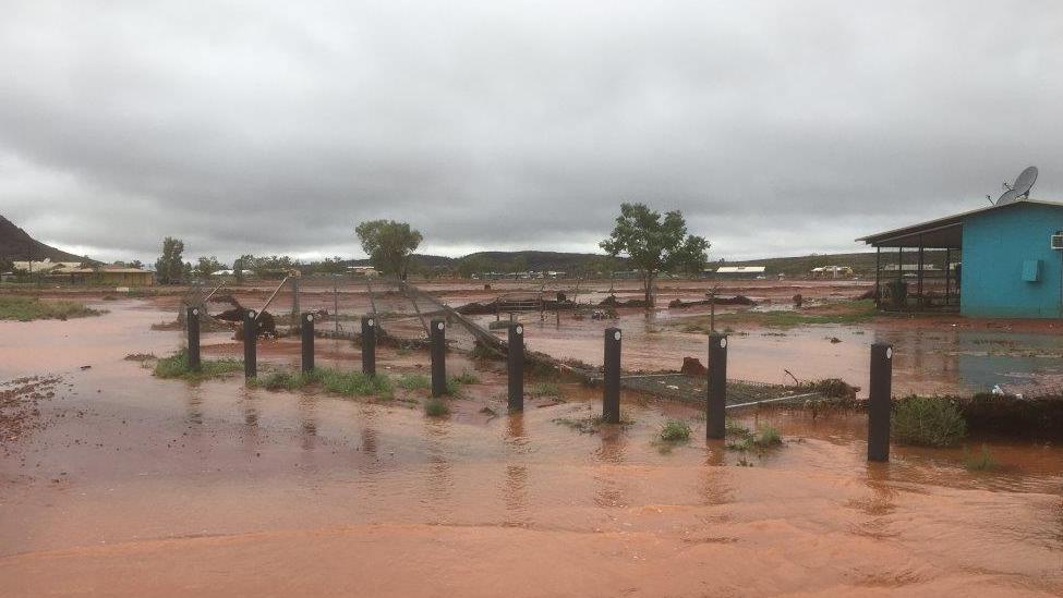 Kintore flood, Northern Territory, Australia on December 25, 2016