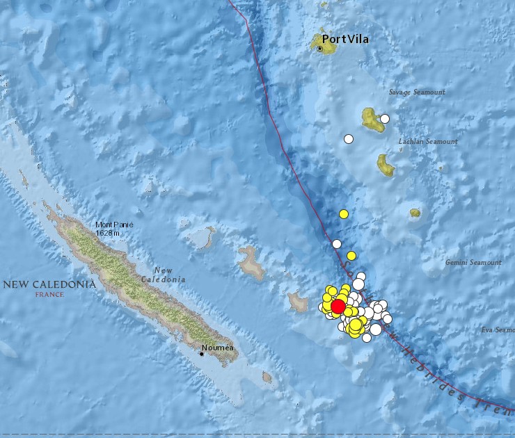 Loyalty Islands, New Caledonia earthquakes October 27 - November 19, 2017