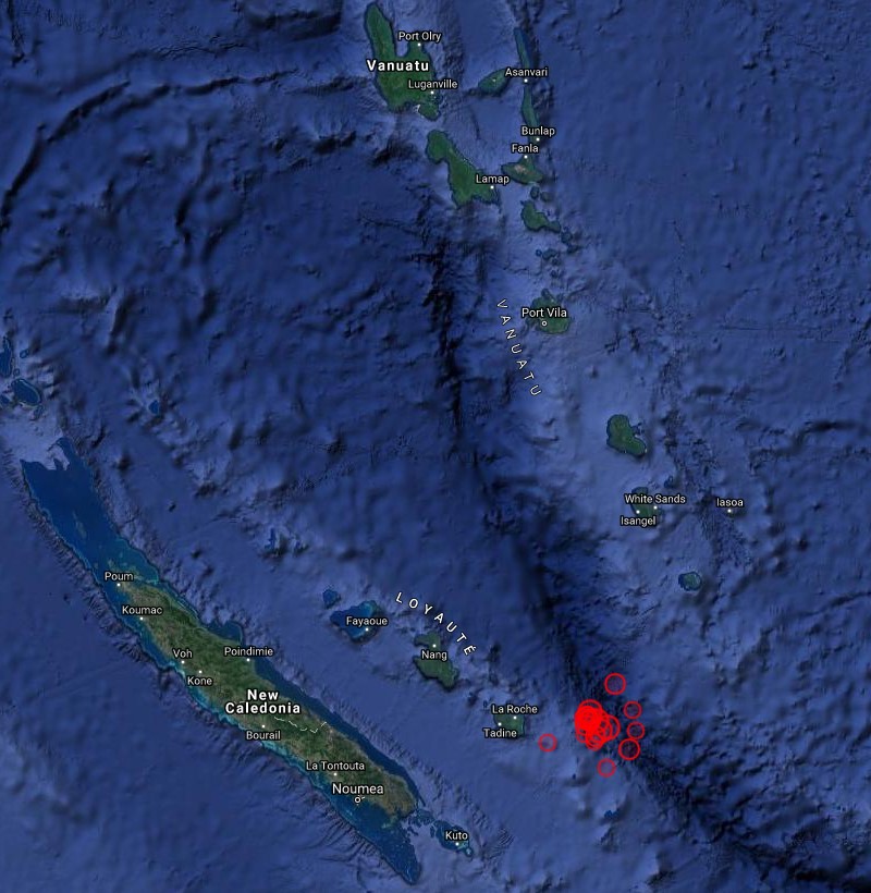 Loyalty Islands, New Caledonia earthquakes on October 31 and November 1, 2017