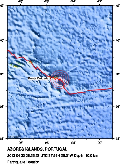 Major Tectonic Boundaries: Subduction Zones -purple, Ridges -red and Transform Faults -green
