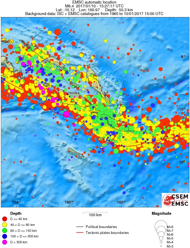 Solomon Islands, Makira - Regional seismicity