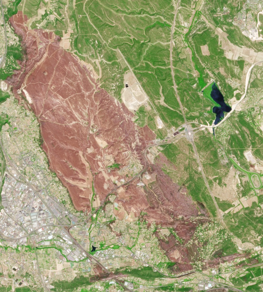 Effects of one of the wildfires in the area of Marseille, summer 2016 - Sentinel-2