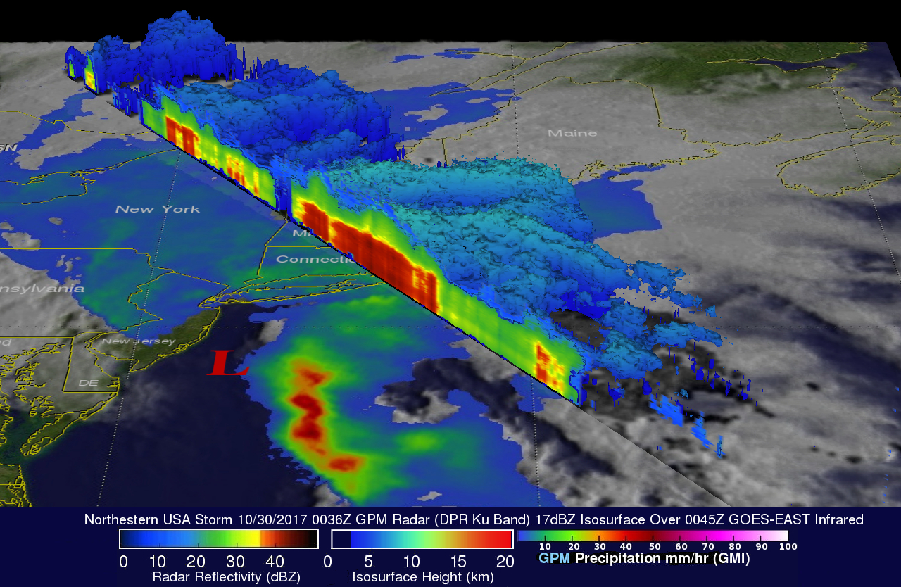 view of Northeast storm obtained by GPM 