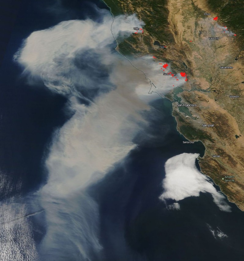 Northern California wildfires on October 9, 2017