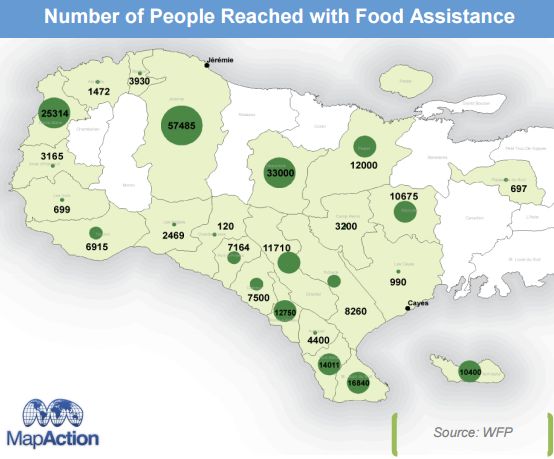 Number of people reached with food assistance by October 28, 2016. Image credit: WFP/OCHA