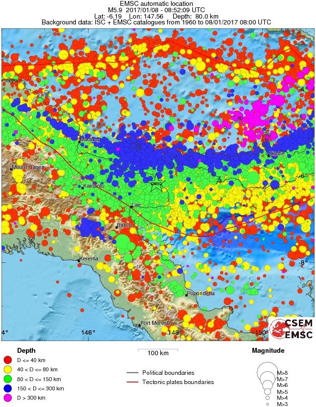 Papua New Guinea - Regional seismicity