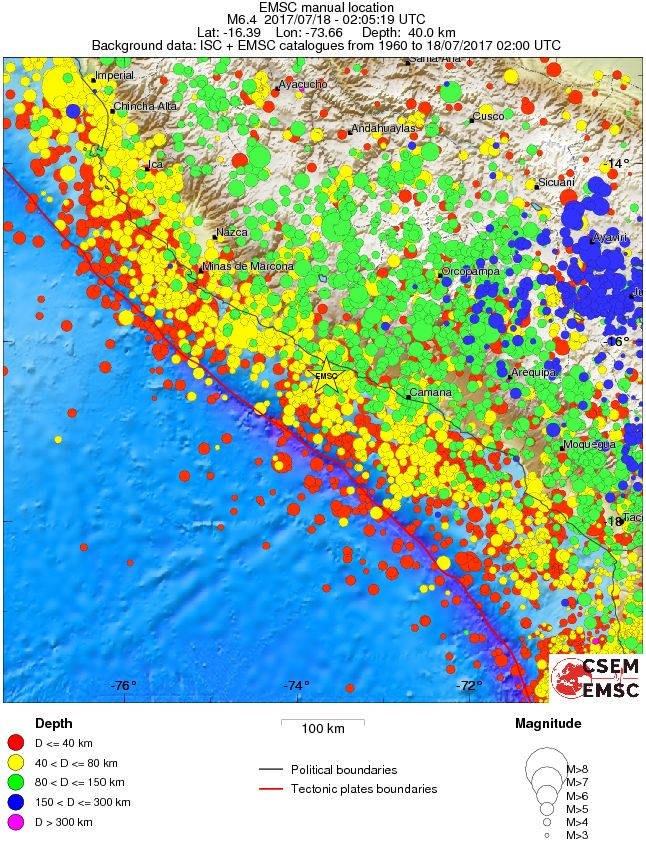 Peru earthquake - July 18, 2017 - Regional Seismicity