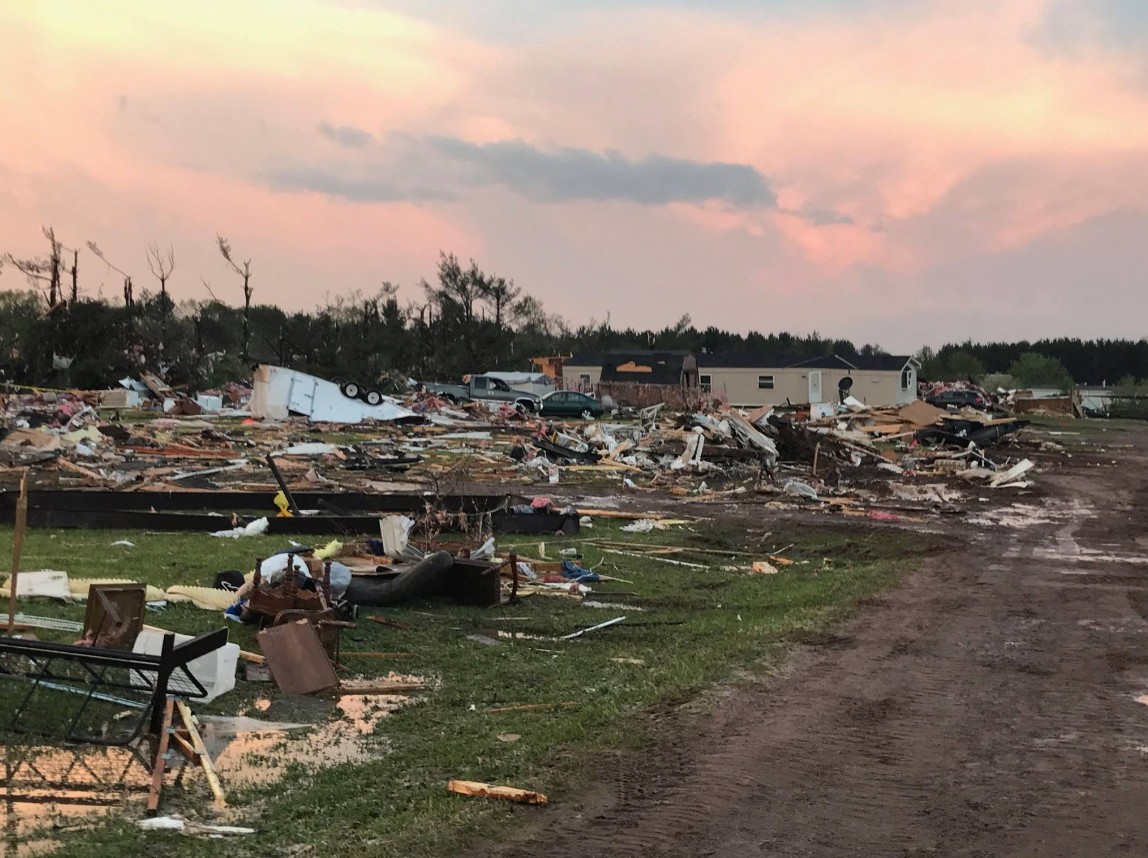 Prairie Lake Estate Mobile Park near Chetek, Wisconsin - Tornado damage - May 16, 2017