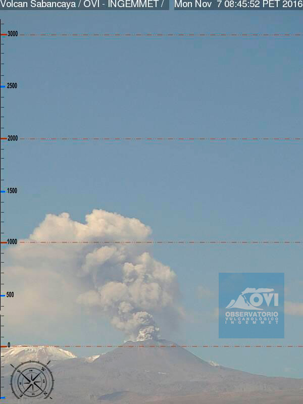 Violent explosion on November 7 marks the beginning of a new eruptive phase at Peru's Sabancaya volcano