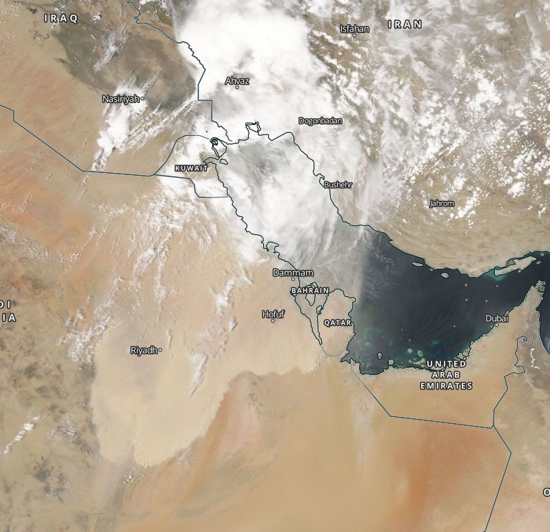 Dust storm Saudi Arabia Aqua MODIS May 9, 2018