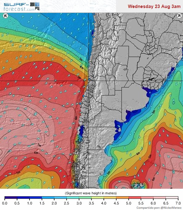 Significant wave height for August 23, 2017