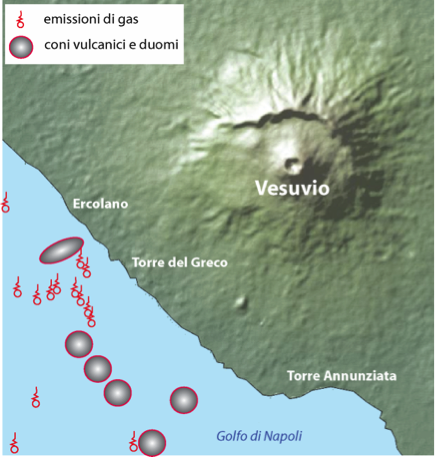 Six undersea volcanic structures discovered in the Gulf of Naples, near Mount Vesuvius, Italy