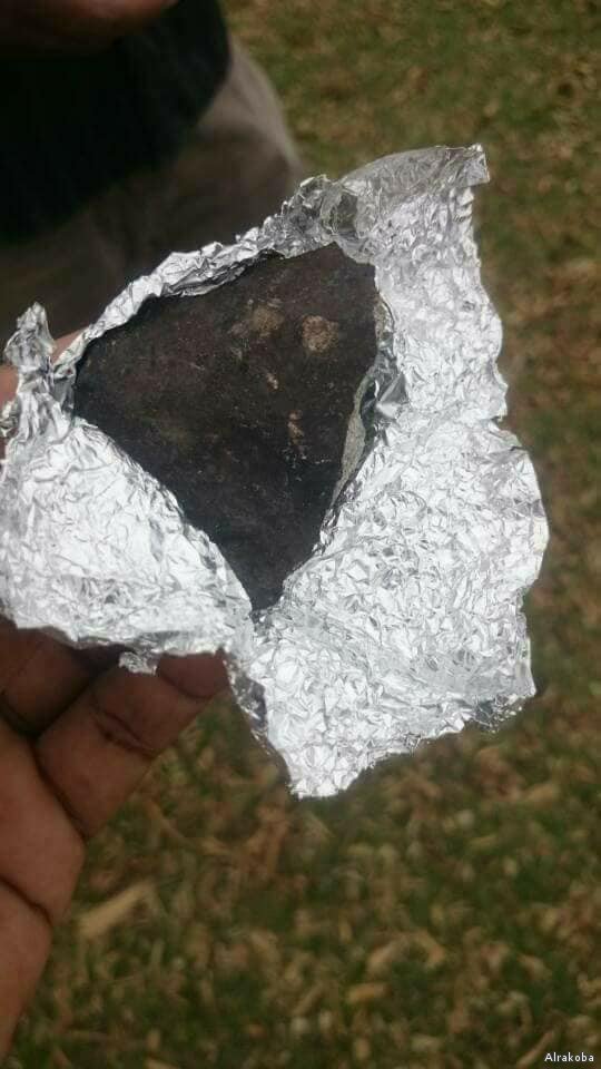 Fragments of a meteorite that hit Sudanese state of White Nile on June 21, 2017