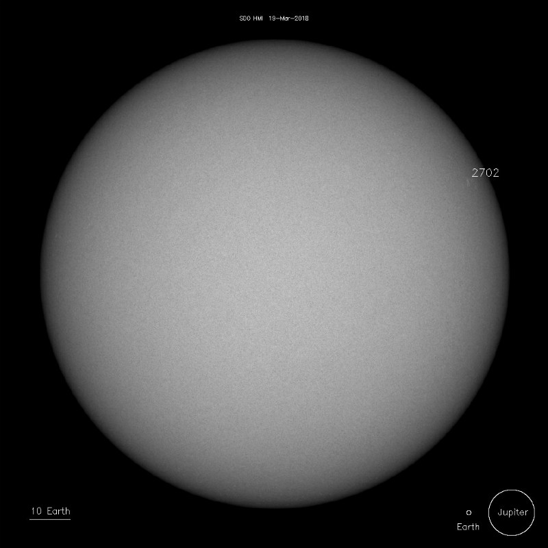 Sunspots on March 19, 2018