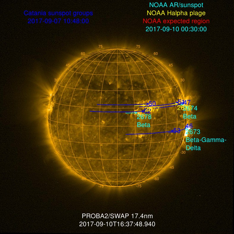 Sunspots on September 10, 2017
