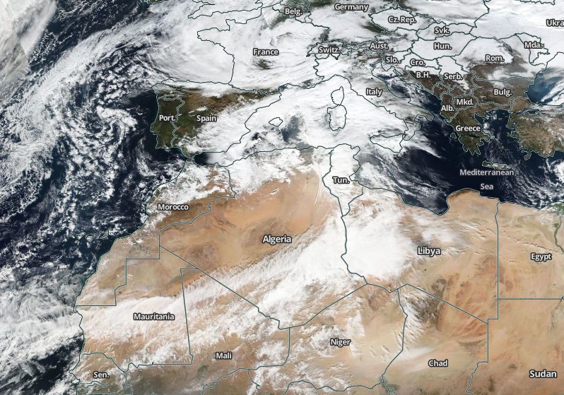 Suomi NPP satellite image of Europe and northern Africa on December 19, 2016