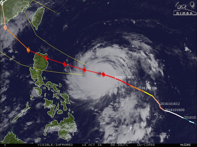 Typhoon Haima at 08:30 UTC on October 18, 2016
