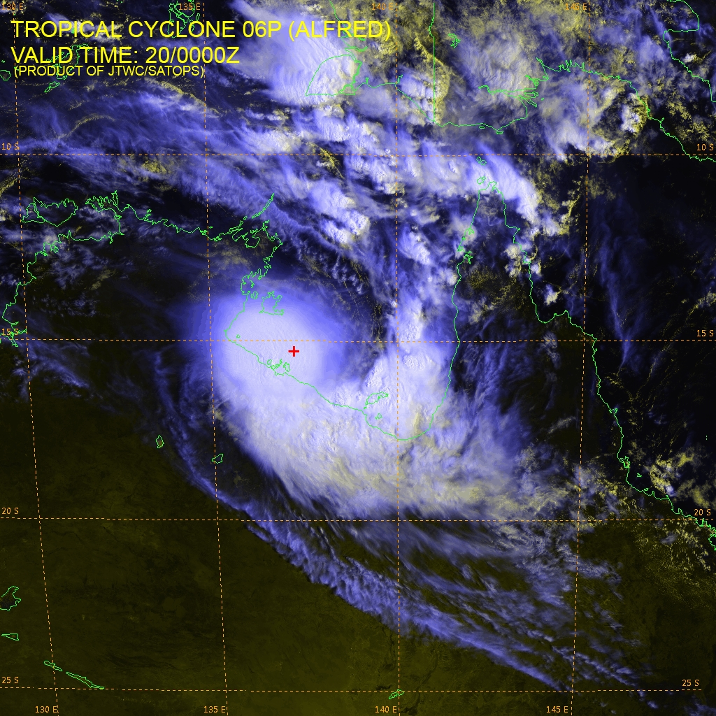 Tropical Cyclone Alfred at 00:00 UTC on February 20, 2017