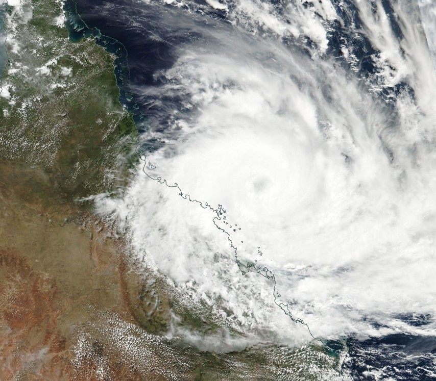 Tropical Cyclone Debbie on March 27, 2017. Satellite image by Suomi NPP