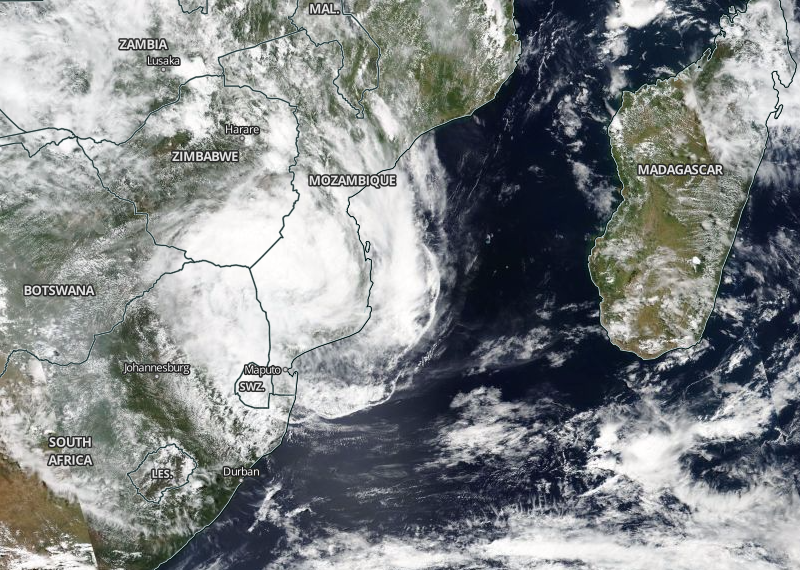 Tropical Cyclone Dineo satellite image on February 16, 2017
