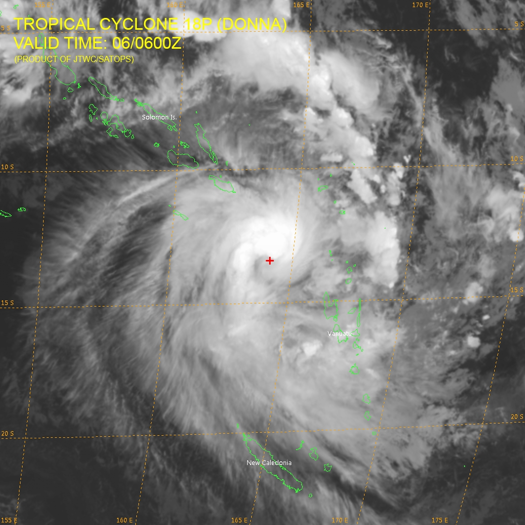 Tropical Cyclone Donna at 06:00 UTC on May 6, 2017