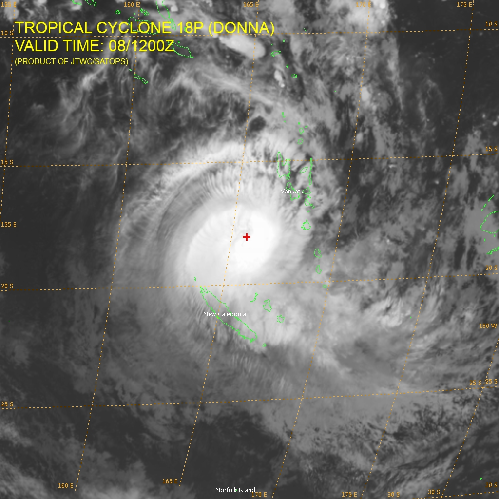 Tropical Cyclone Donna at 12:00 UTC on May 8, 2017