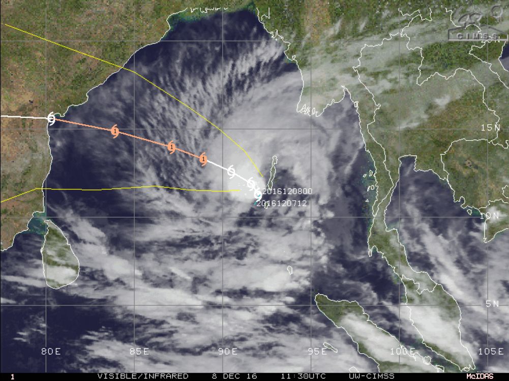 Tropical Cyclone Vardah, December 8, 11:30 UTC