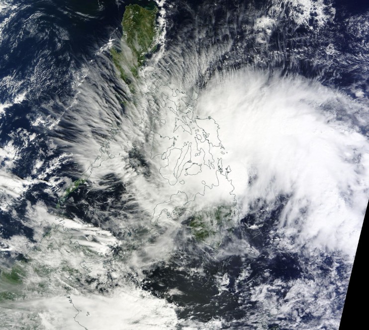 Tropical Depression Auring - satellite image - Terra MODIS - January 8, 2017