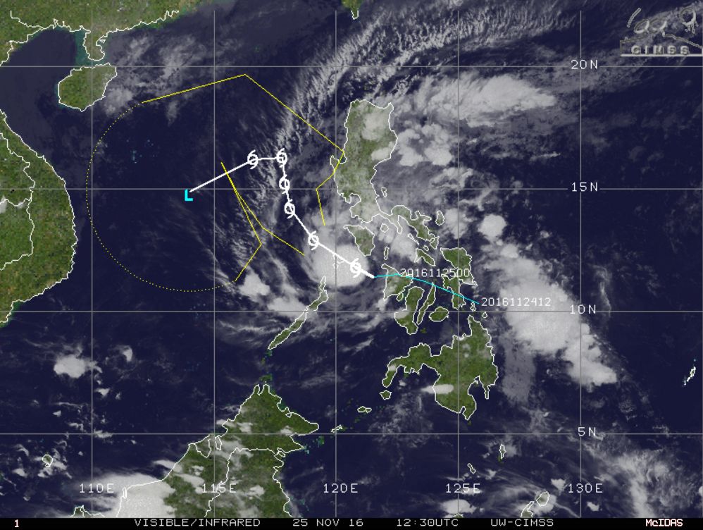Tropical Storm Tokage, November 25, 2016, 12:30 UTC.