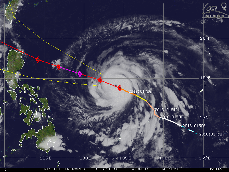 Typhoon Haima, October 17, 2016, 14:30 UTC