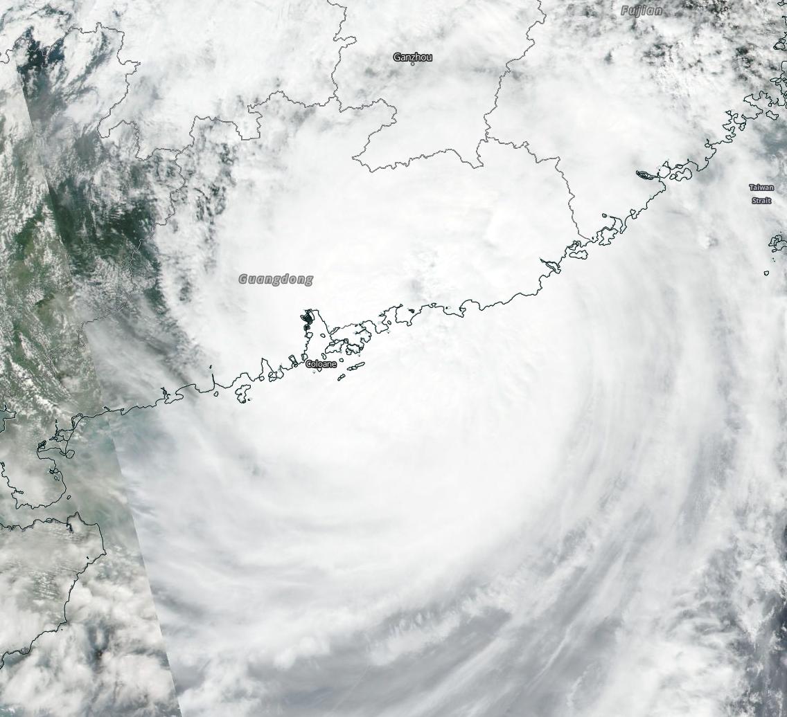 Typhoon Haima slamming into China, October 21, 2016