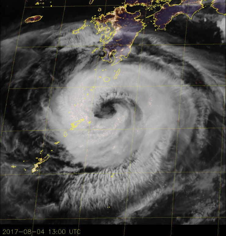 Typhoon Noru at 13:00 UTC on August 4, 2017